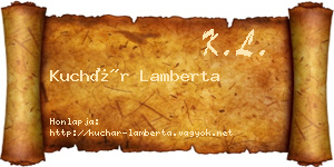 Kuchár Lamberta névjegykártya